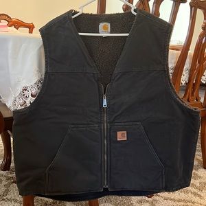 Carhartt Navy Fleece Lined Work Vest